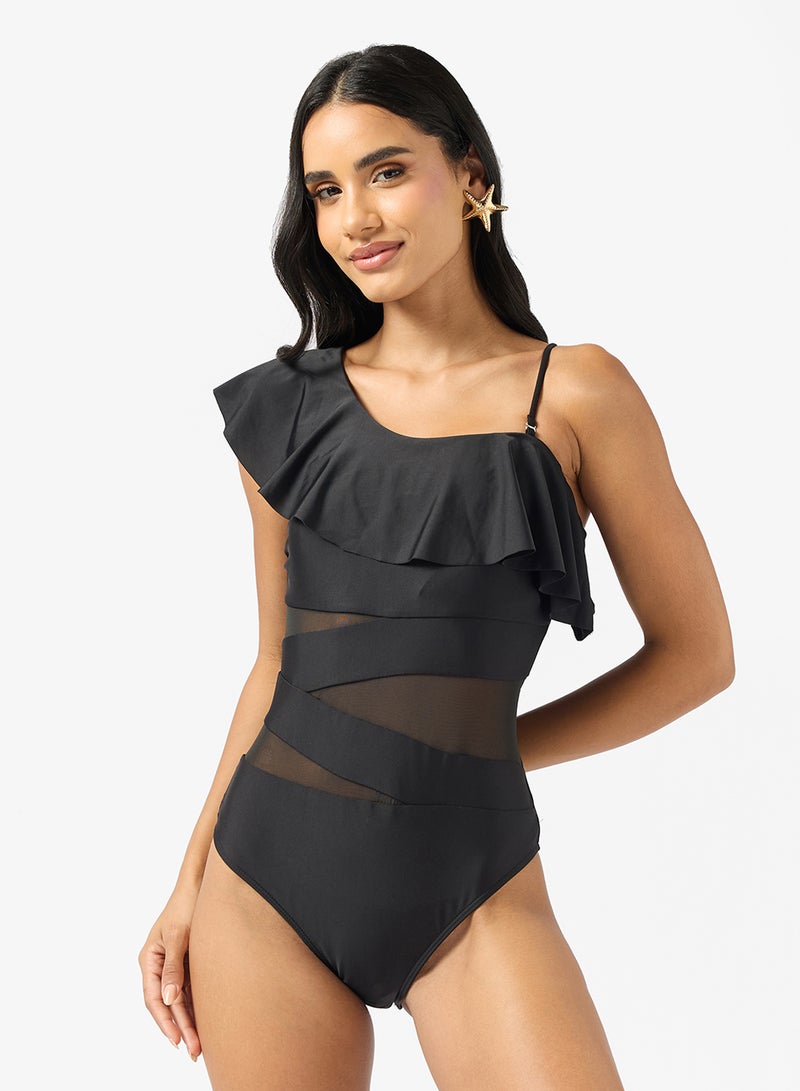ELLA Ruffled One Shoulder Swimsuit - Image 4