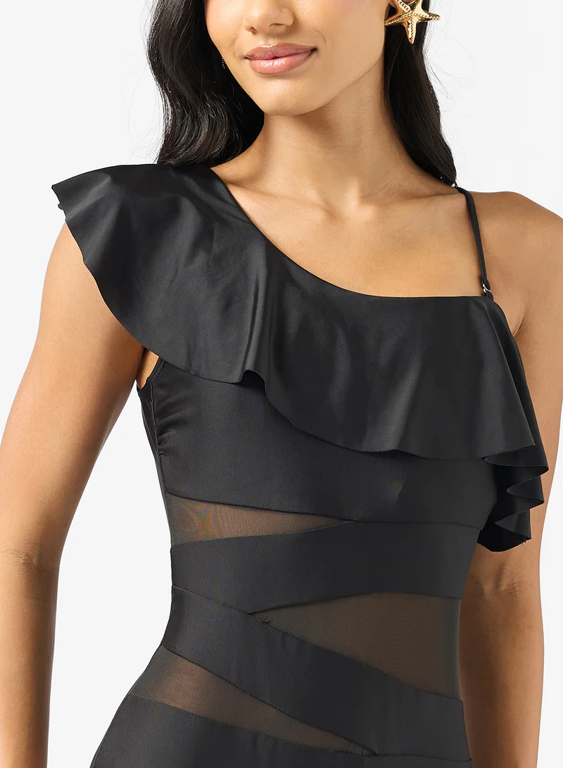 ELLA Ruffled One Shoulder Swimsuit