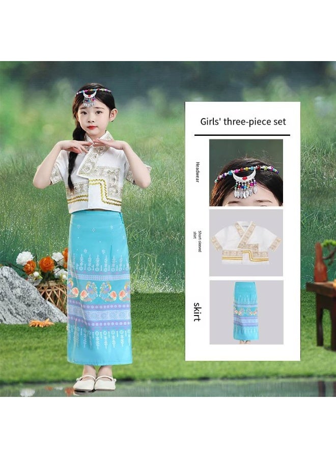 general Chinese Girls Top Skirt Dress Clothing headwear Outfit 3 pcs SET - Image 1