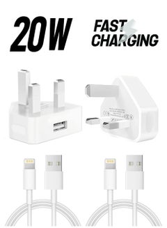 Generic iPhone Charger Plug and Lightning Cable【Apple MFi Certified】2 Pack 3 pin USB Fast Wall Charging Power Adapter with 2 Pack 1M Lightning to USB Fast Charging Cord for iPhone 14/13/12/11/XS/X/8/7/6/iPad  - Image 1