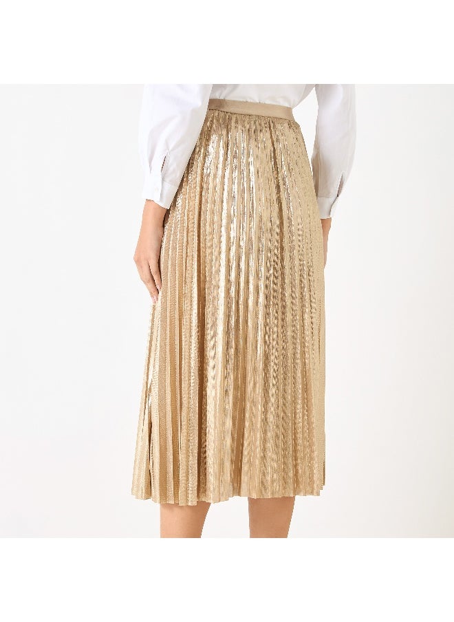 Iconic Iconic Pleat Textured Midi Skirt  - Image 1