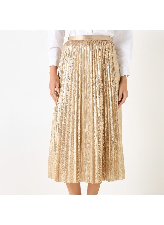 Iconic Iconic Pleat Textured Midi Skirt  - Image 4