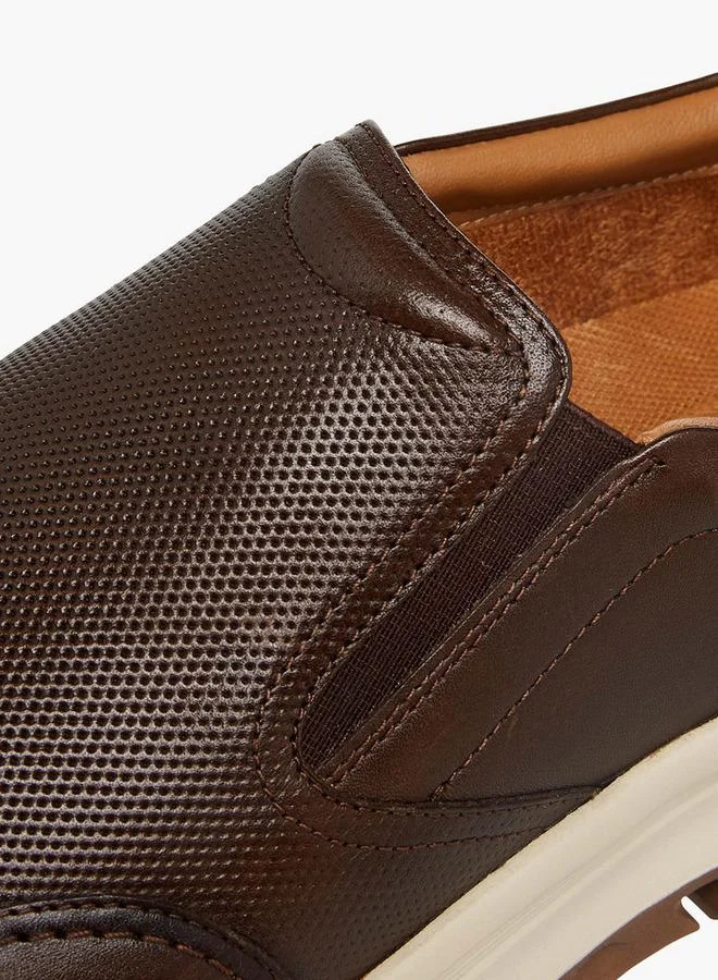 DUCHINI Men's Textured Slip-On Loafers