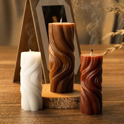 ESEENS 2 Pack Spiral Wave Resin Casting Molds - Silicone for 3D Animal Candle Making - Image 5