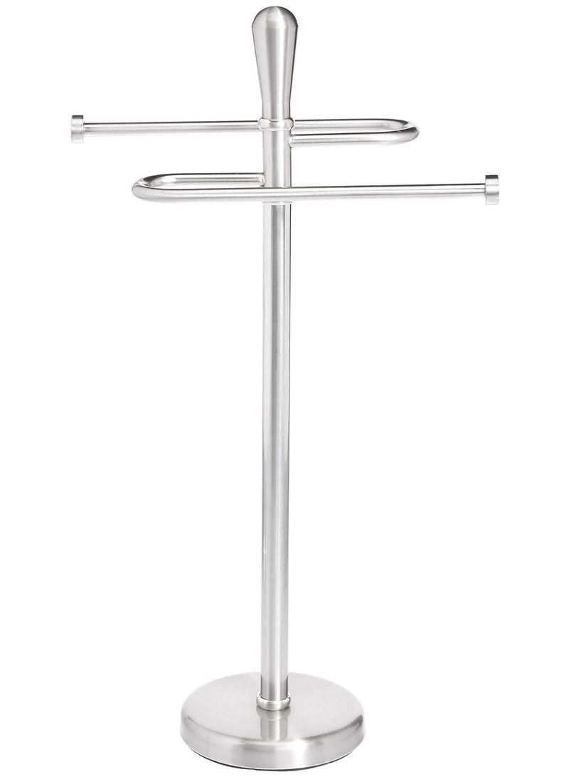 Bathroom Accessory Collection Round Top Towel Holder Brushed Steel - Image 2