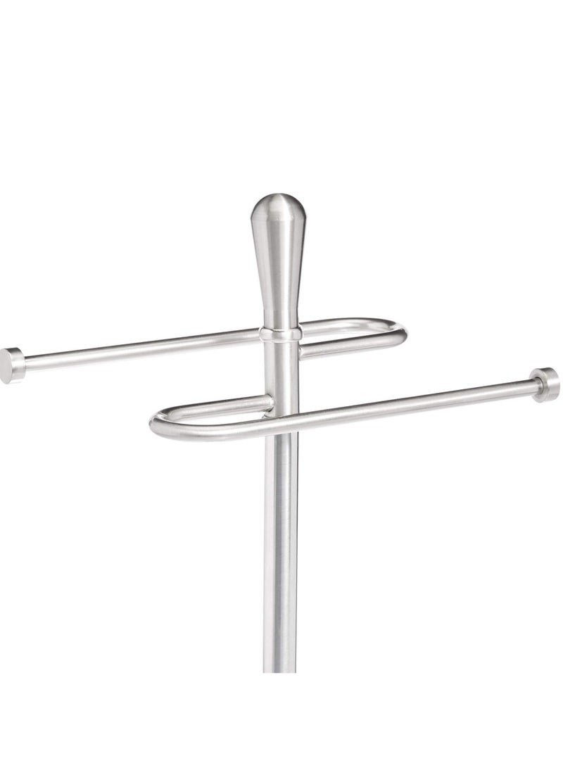Bathroom Accessory Collection Round Top Towel Holder Brushed Steel - Image 3