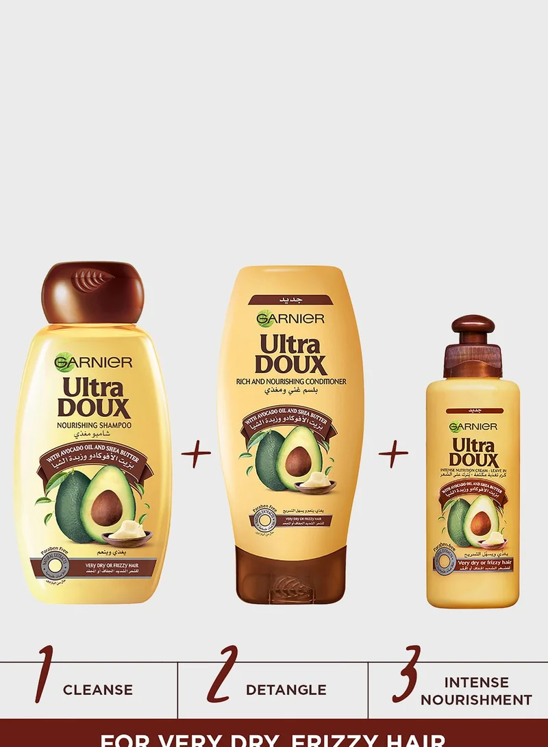 garnier Ultra Doux - Avocado Oil & Shea Butter Shampoo 400ml + Avocado Oil & Shea Butter Conditioner 400ml, Savings 32%