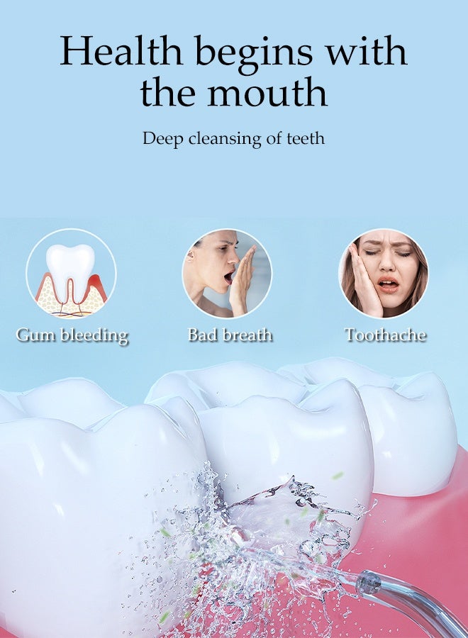 DUNISO Portable Water Dental Flosser ,Dental Oral Irrigator With 4 Modes ,4 Replaceable  Jet Nozzles, Rechargeable IPX7 Waterproof Teeth Cleaner For Home And Travel 300ML - Image 5