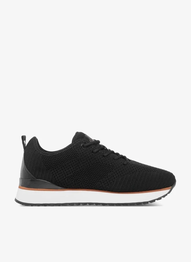 Celeste Women's Mesh Textured Sneakers with Lace-Up Closure