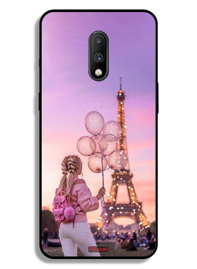 Tolwak OnePlus 7 Protective Case Cover Girl Holding Balloons - Image 2