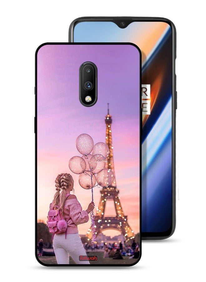 Tolwak OnePlus 7 Protective Case Cover Girl Holding Balloons - Image 1