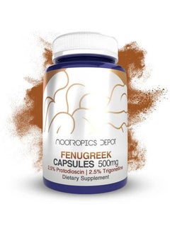 Nootropics Depot Fenugreek Extract Capsules ; 500Mg ; 60 Ct ; 2.5% Trigonelline 2.5% Protodioscin ; Trigonella Foenumgraecum ; Mood Fitness & Metabolic Function  - Image 1