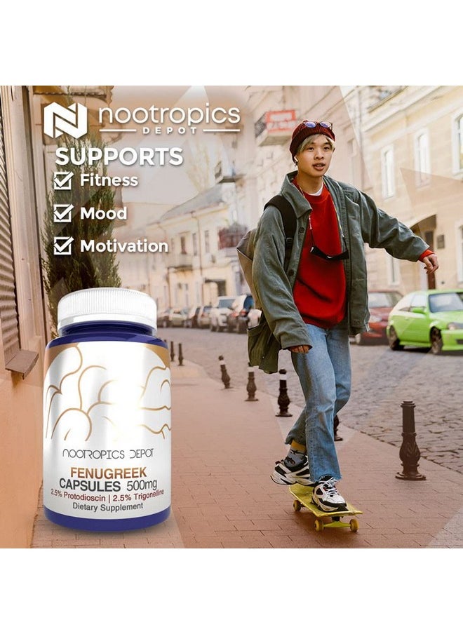 Nootropics Depot - Fenugreek Extract Capsules ; 500Mg ; 60 Ct ; 2.5% Trigonelline 2.5% Protodioscin ; Trigonella Foenumgraecum ; Mood Fitness & Metabolic Function - Image 1