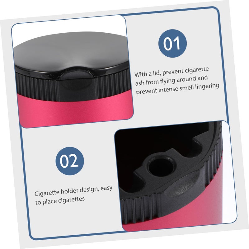 Red LED Car Ashtray Cover Portable Smokeless Ash Holder for Vehicle Indoor Outdoor Use - Image 4