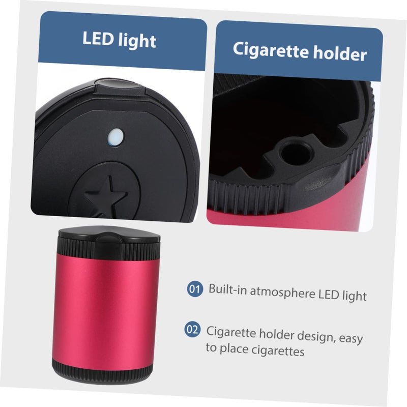 Red LED Car Ashtray Cover Portable Smokeless Ash Holder for Vehicle Indoor Outdoor Use - Image 5
