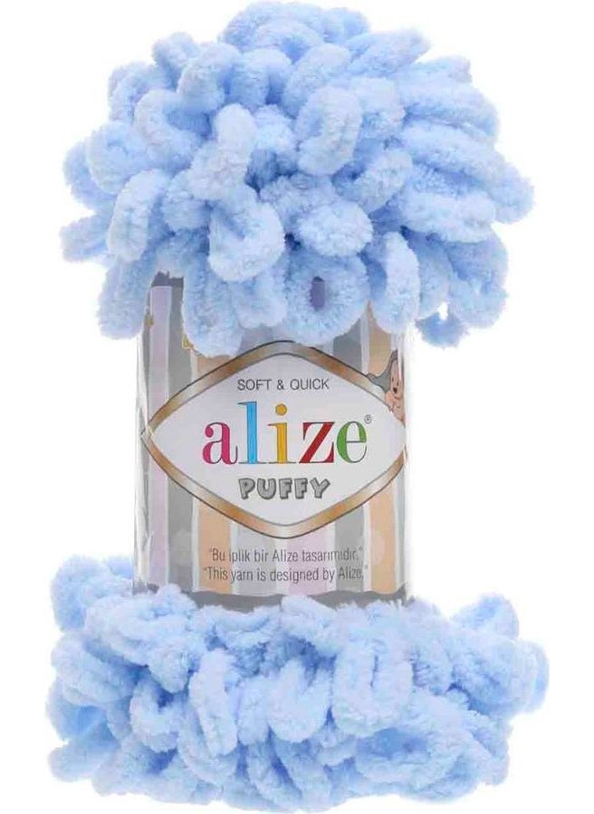Trendgeldi - Alize Puffy Hand Knitting Yarn Light Blue 183 - Image 1