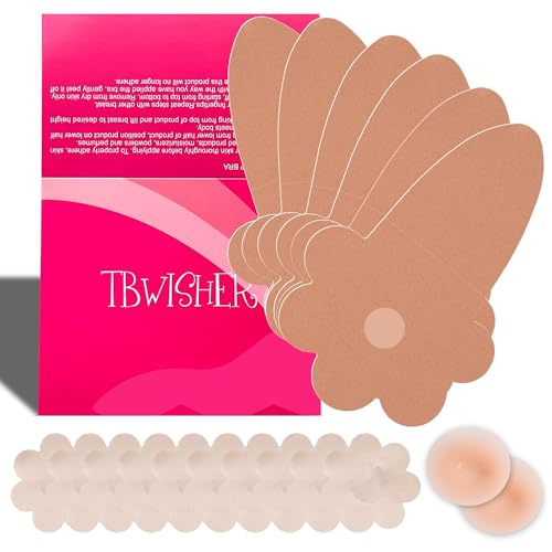 Tbwisher Boob Tape for Breast Lift Boobytape - 3 Pairs Sticky Body Tape for Push-up Breast Support Lift 5 pairs Nipple covers (Beige, A-B) - Image 1