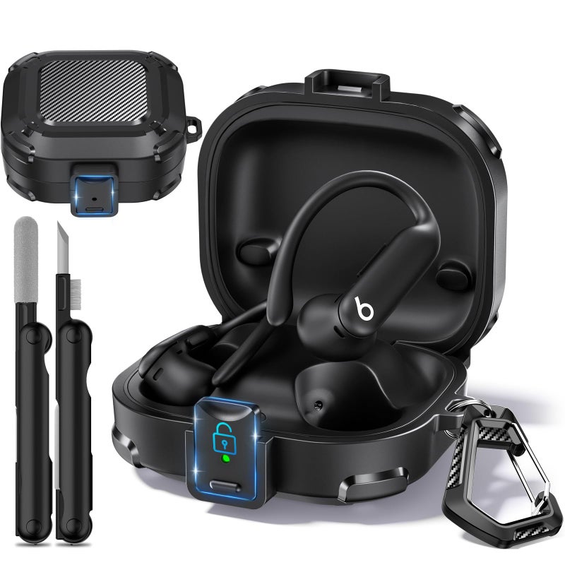 joremx for Powerbeats Pro 2 Case ã€with Safety Lockã€‘, Shockproof Anti-scratch Protective Hard Cases Cover for Beats Powerbeats Pro 2 (2025) Wireless Bluetooth Earbuds Accessories, with Cleaning Kit & Keychain - Image 1