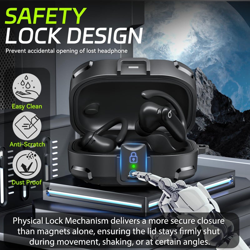 joremx for Powerbeats Pro 2 Case ã€with Safety Lockã€‘, Shockproof Anti-scratch Protective Hard Cases Cover for Beats Powerbeats Pro 2 (2025) Wireless Bluetooth Earbuds Accessories, with Cleaning Kit & Keychain - Image 3