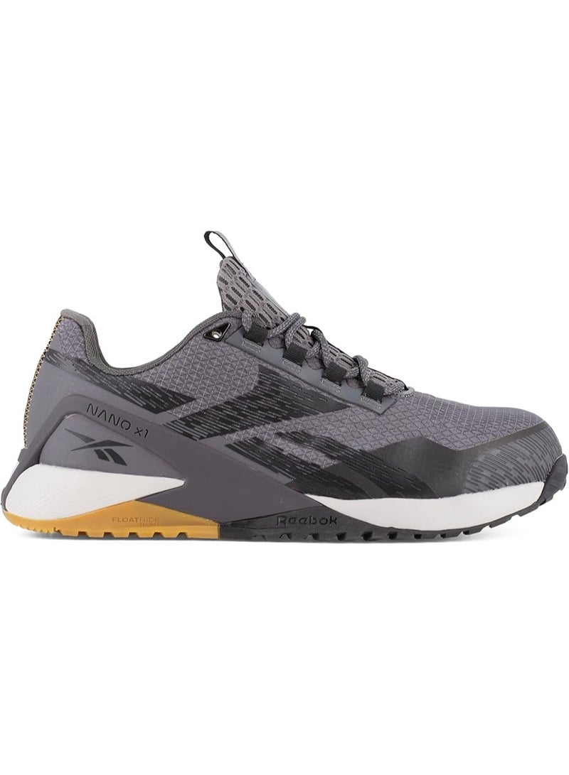 Reebok Work حذاء سلامة للرجال بمقدمة مركبة للعمل خفيف الوزن وجيد التهوية رمادي وأسود RB3481 - Image 5