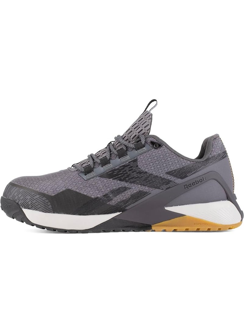 Reebok Work حذاء سلامة للرجال بمقدمة مركبة للعمل خفيف الوزن وجيد التهوية رمادي وأسود RB3481 - Image 3