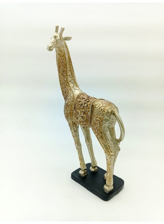 Genaric ثلاثية أنيقة من تماثيل زرافات ذهبية وفضية مزخرفة - Image 3
