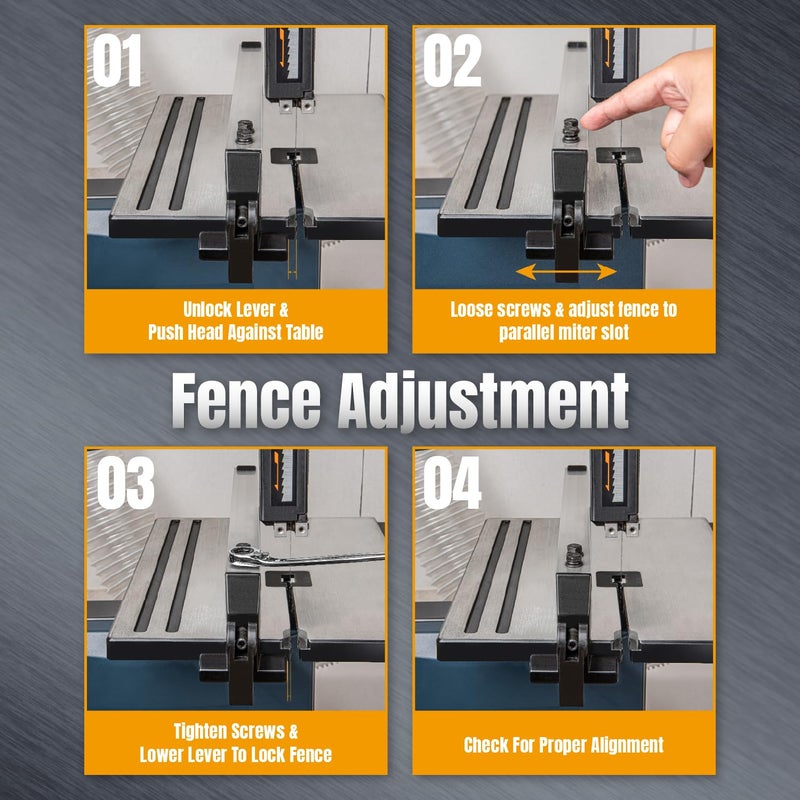 POWERTEC BS900RF Rip Fence for POWERTEC BS900 Wood Band Saw and Similar Band Saws with a Work Table Size of 11-1/8â€ to 11-13/16â€ - Image 5