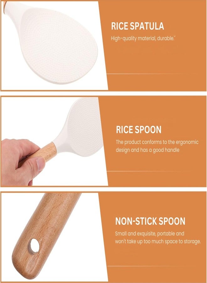 Home Essentials HomeEssentials Silicone Nonstick Rice Spoon - Vertical Standing Rice Spatula, Nonstick Cooking Spoon for Rice & Mashed Potatoes, Durable & Easy to Clean (Pack of 1) - Image 3