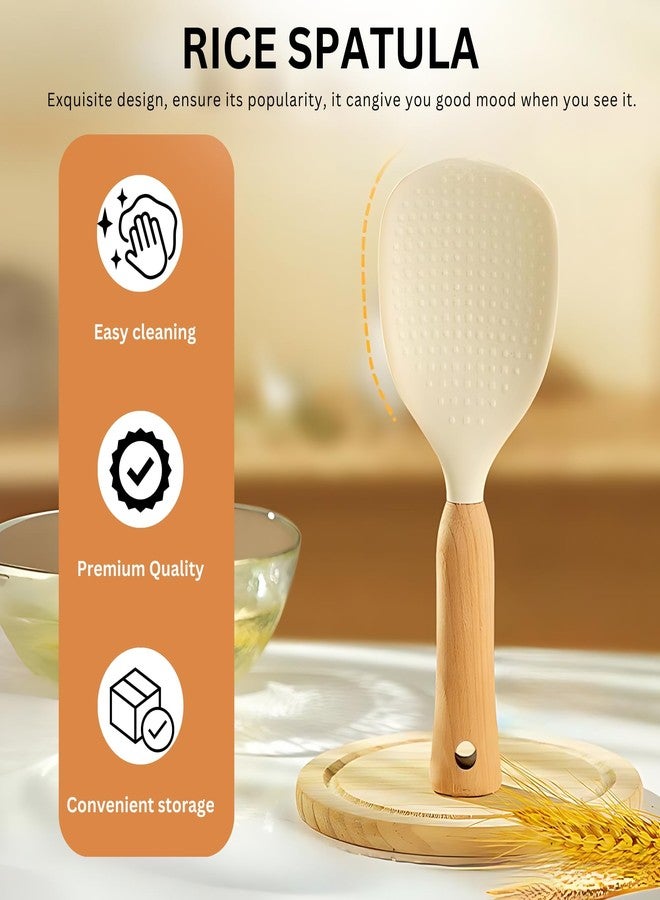 Home Essentials HomeEssentials Silicone Nonstick Rice Spoon - Vertical Standing Rice Spatula, Nonstick Cooking Spoon for Rice & Mashed Potatoes, Durable & Easy to Clean (Pack of 1) - Image 5