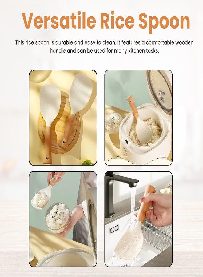 Home Essentials HomeEssentials Silicone Nonstick Rice Spoon - Vertical Standing Rice Spatula, Nonstick Cooking Spoon for Rice & Mashed Potatoes, Durable & Easy to Clean (Pack of 1) - Image 4