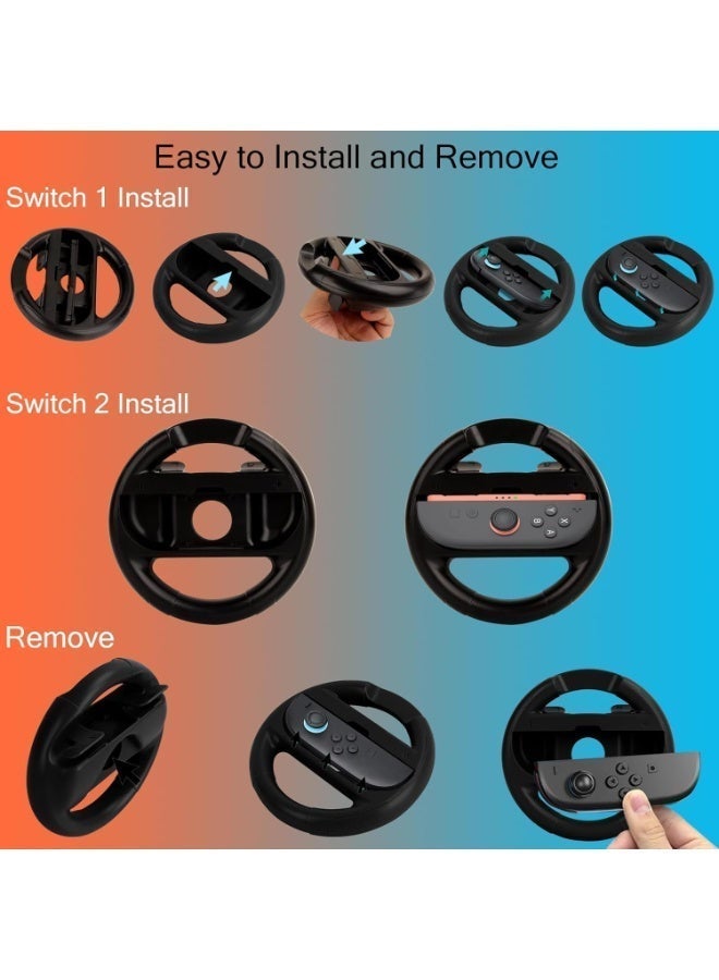 2-Pack Steering Wheel for Nintendo Switch Joy-Con, Mario Kart Racing Wheel Accessories Compatible with  NS2/NS/OLED - Image 4