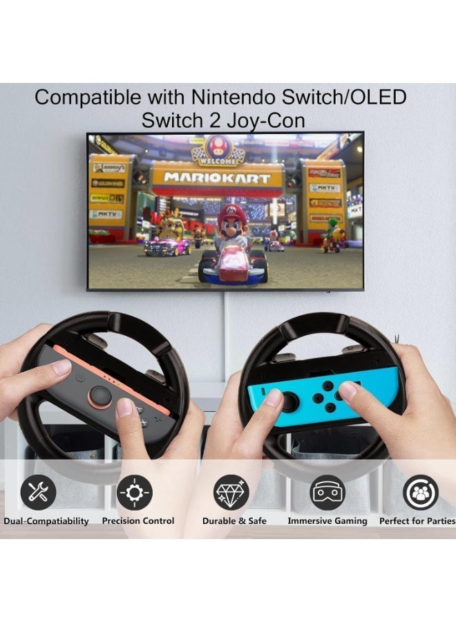 2-Pack Steering Wheel for Nintendo Switch Joy-Con, Mario Kart Racing Wheel Accessories Compatible with  NS2/NS/OLED - Image 5