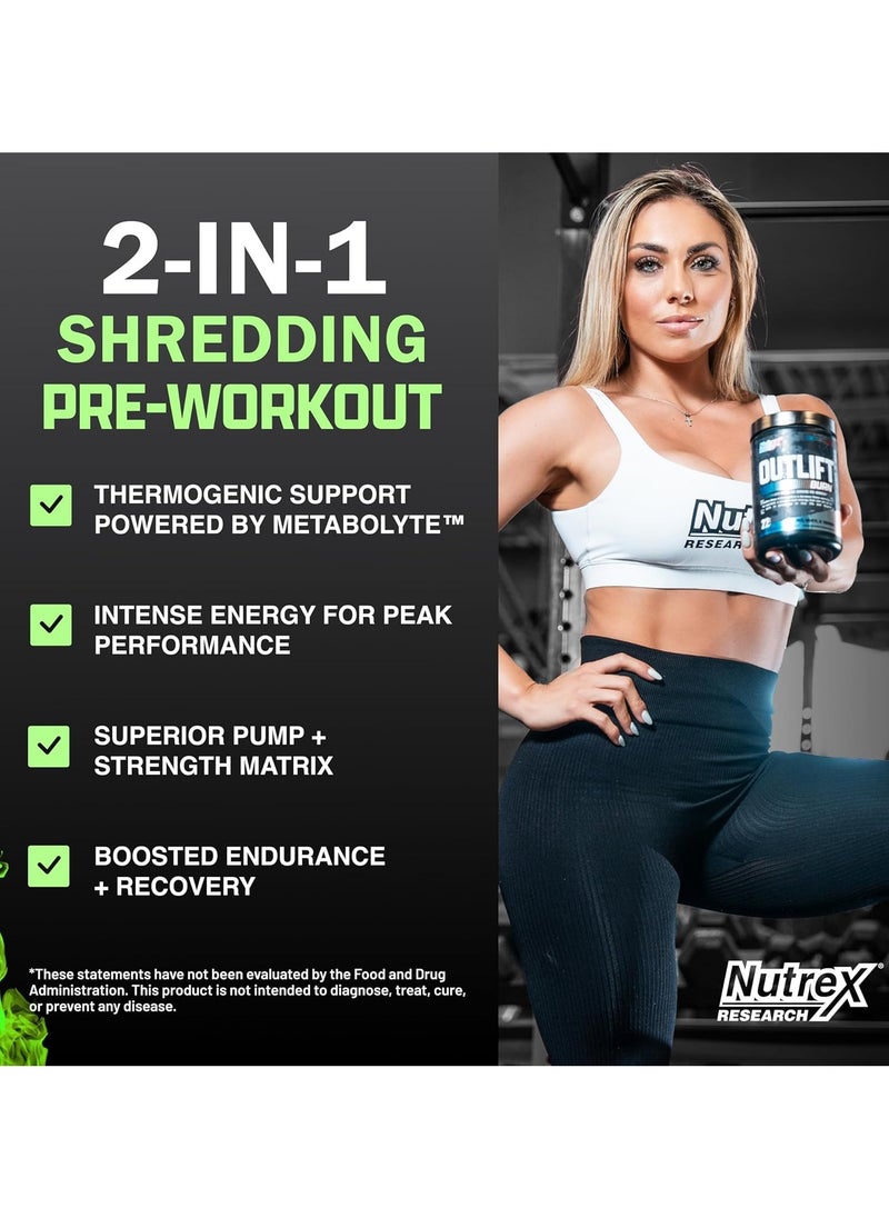 Nutrex Research OUTLIFT Burn Clinicaly Dosed Fat Burning Pre Workout Red White & Merica Flavour 22 servings  417.4 g g  - Image 4