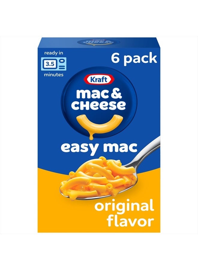 Kraft Mac  Cheese كرافت إيزي ماك أصلي ماك & جبن عشاء مكرونة وجبنة، 6 عبوة - Image 1