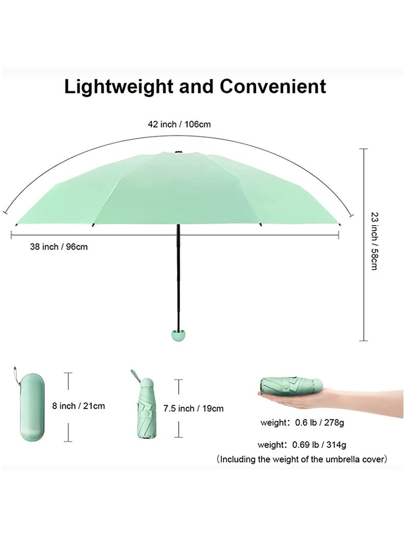 SOLARAE Mini Sun & Rain Umbrella, Mini Windproof Folding Travel Umbrella,  Portable Lightweight Compact Parasol with 95% UV Protection for Sun and Rain, Popular Style for women and men - Image 4