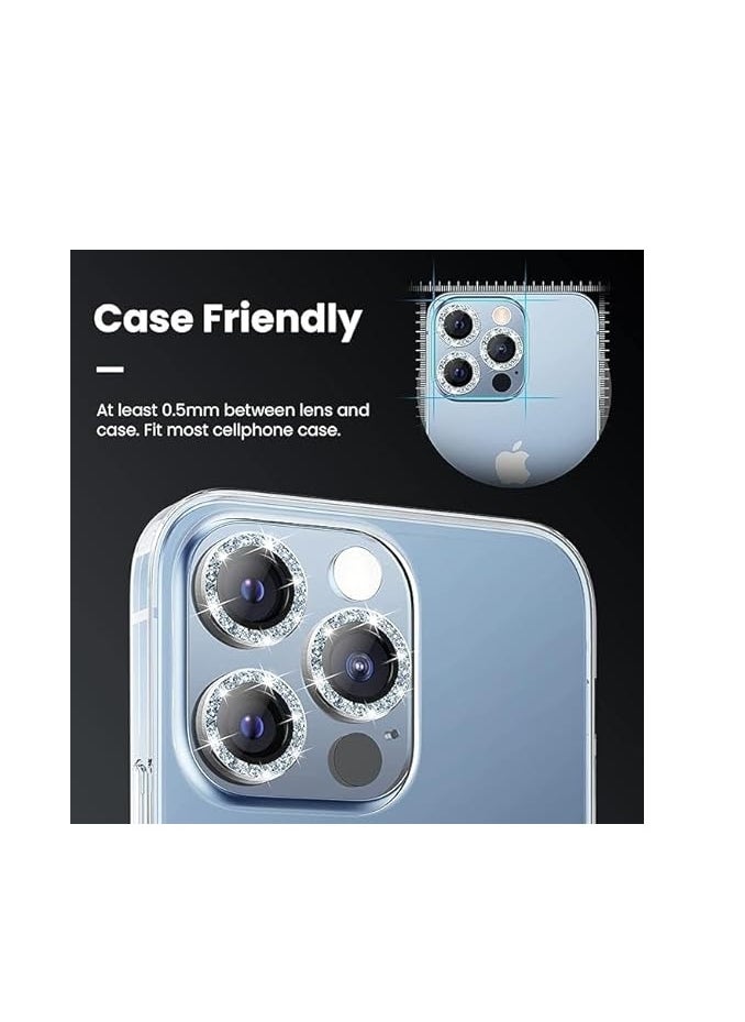 Generic - iPhone 12 pro /13 pro /13 Pro Max Camera Lens Protector, Glass Camera Cover Screen Protector Metal Individual Ring for iPhone models (iPhone 12 Pro Max, blue  - Image 2