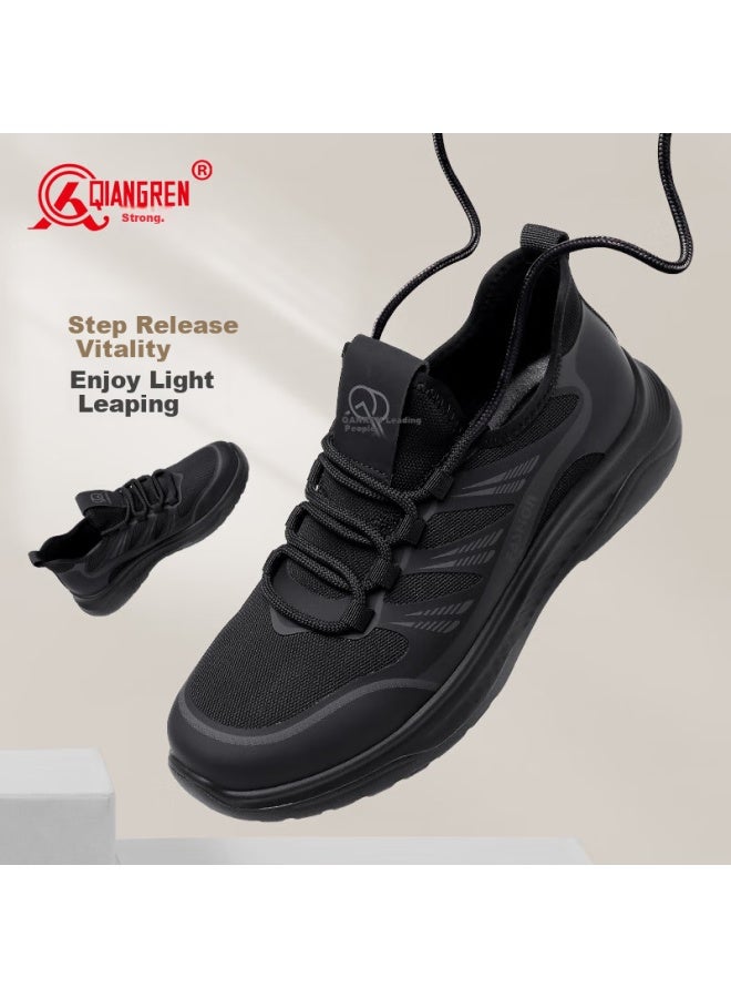 Strongman Qiangren Breathable Lightweight Commuter Casual Men's Shoes Outdoor Sports Jogging Shoes Jda73298 Black Size 42 - Image 2