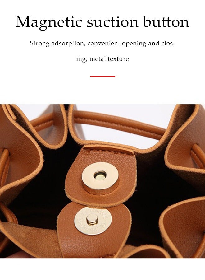 Women's Leather Bucket Bag Ladies Tassel Hobo Bag Handbags Shoulder bags Fashion Ladies Crossbody Bag Adjustable Strap Drawstring Tote Handbag for Work Shopping Daily  - Image 5