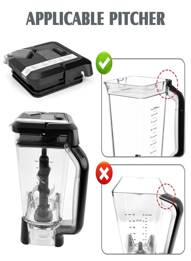 TheFaith Lid Replacement for Ninja Blender 72 OZ Pitcher, Replacement Parts Top Locking Lid Cover for Ninja Blender BL642 BN701 BN751 BN801 BL610 DB751A CT610, Ninja New Model Food Processor Accessories - Image 2