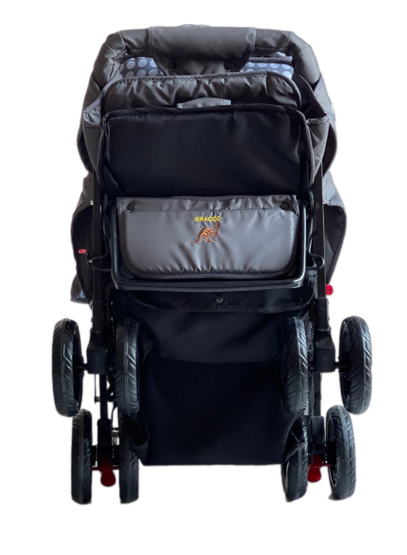 Foldable Twin Baby Double Stroller Kids Jogger Travel Infant Pushchair 3 Color-Blue - Image 5