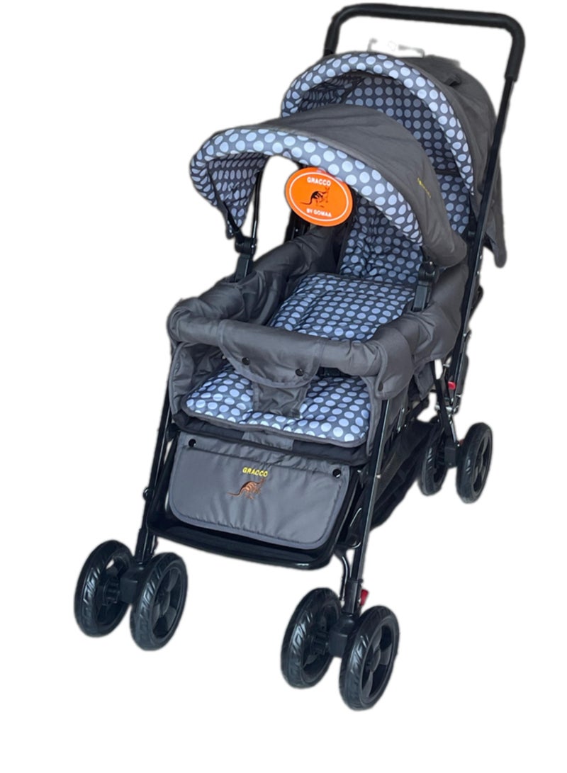 Foldable Twin Baby Double Stroller Kids Jogger Travel Infant Pushchair 3 Color-Blue - Image 4
