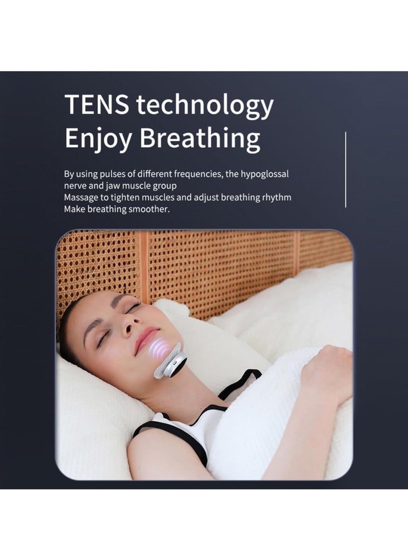Smart Anti Snoring Device Sleep Apnea Snore Stopper 3-Speed Adjustment TENS Technology and Double Pulse Magnetic Charging Bin for Office Airplane Bedroom Dormitory