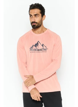 Avalanche Men Sportswear Fit Long Sleeves Outdoor T-Shirt, Pink  - Image 1