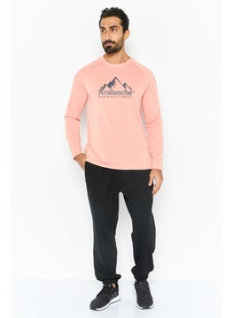 Avalanche Men Sportswear Fit Long Sleeves Outdoor T-Shirt, Pink  - Image 2