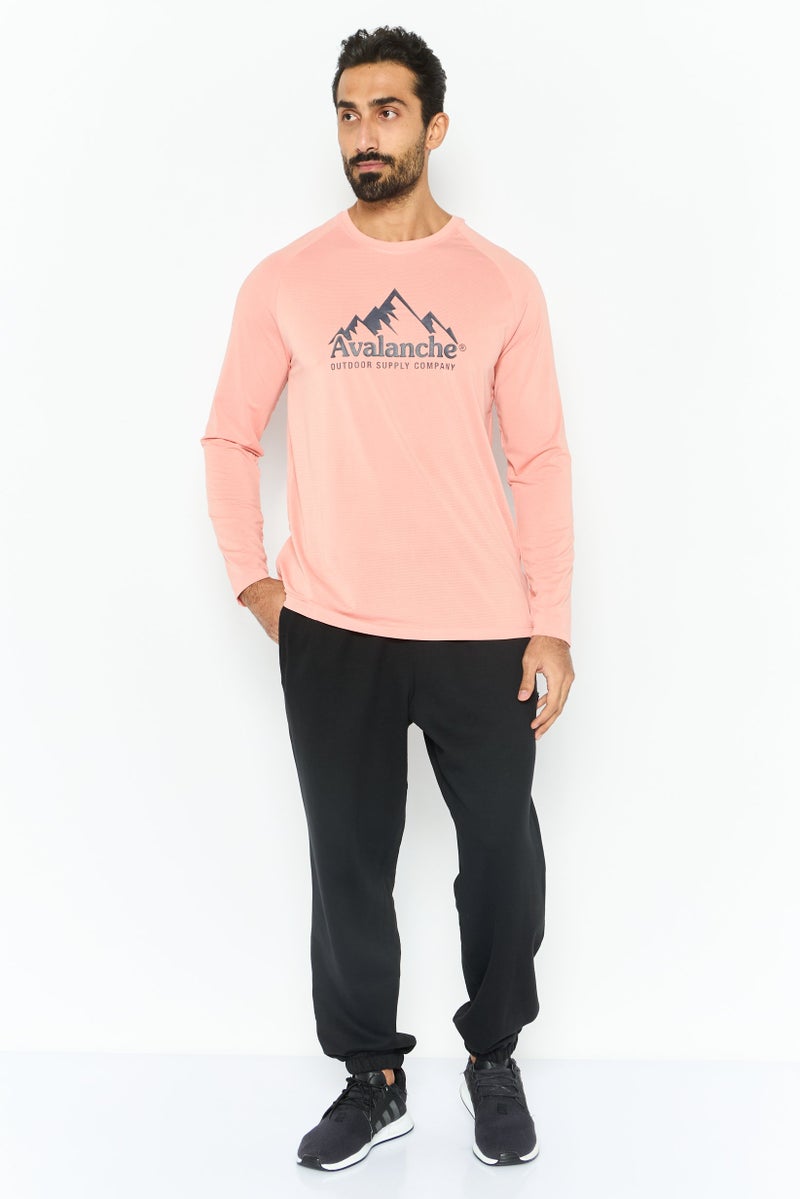 Avalanche Men Sportswear Fit Long Sleeves Outdoor T-Shirt, Pink - Image 4