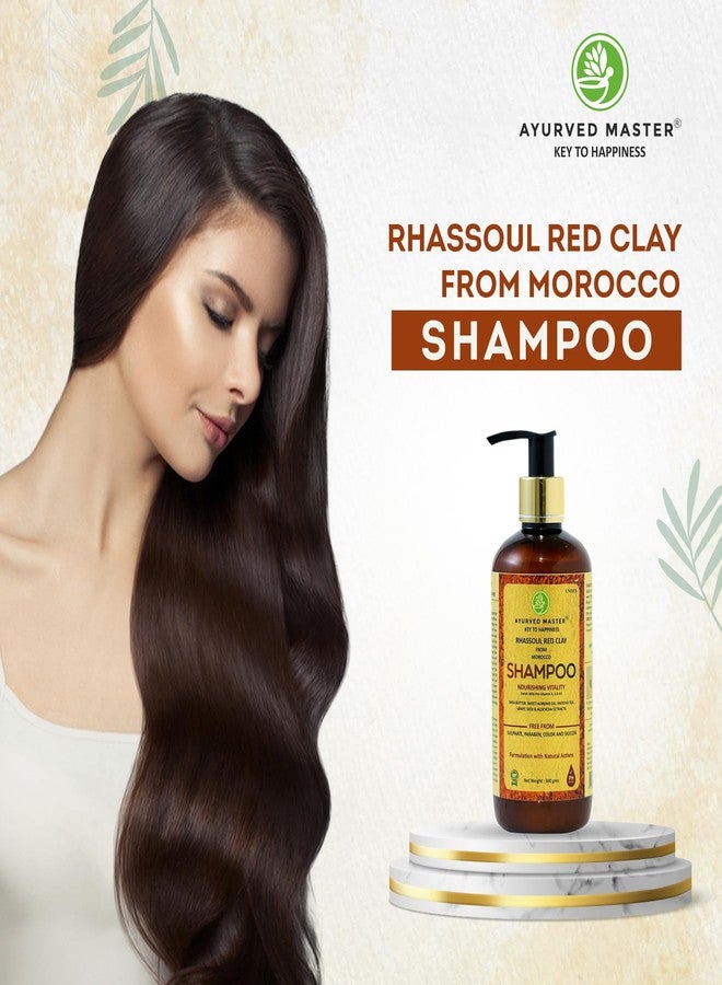 Ayurved Master Moroccan Rhassoul Red Clay Shampoo For Nourishing Hair Vitalty Enriched With Pro Vitamin A, E & B5 Helps Strengthen, Soften and Restore Hair Shine - 300ml - Image 5