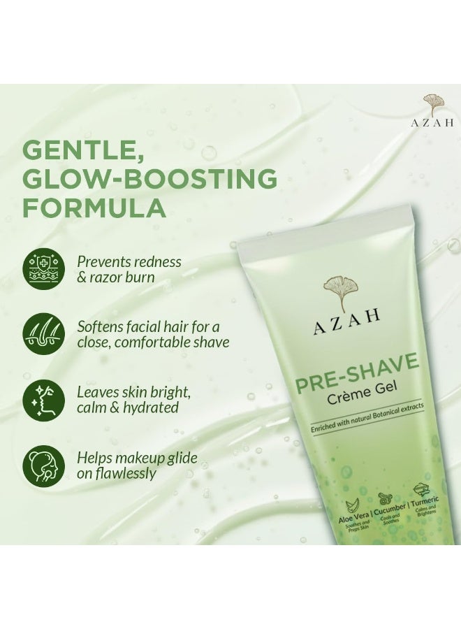 Azah Pre-Shave Gel For Women With Aloe Vera & Cucumber| Free from Sulphates & Parabens | No Razor Burns or Cuts | Best for Smooth Facial Shaves & Moisturizing | For All Skin Types - 50 ml - Image 4