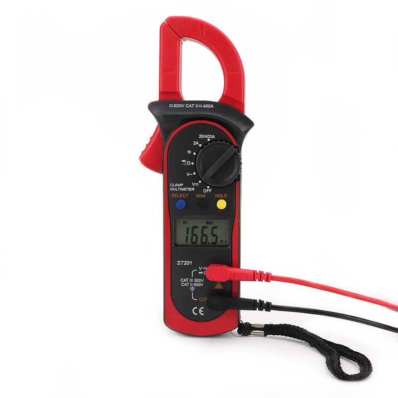 ST201 Digital Clamp Meter 4000 Counts Auto Ranging AC DC Voltage Current Tester Red - Image 4