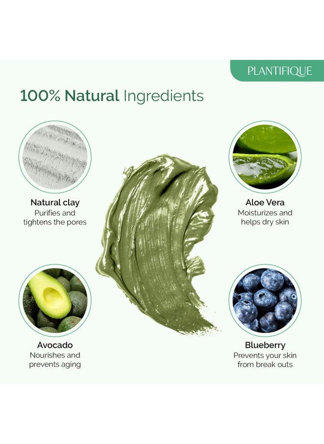 Plantifique - Korean Skincare Clay Mask – Hydrating Mud Mask with Avocado & Superfoods, Dermatologist-Tested for Face & Body – Vegan, 3.4 Oz/100ml - Image 1
