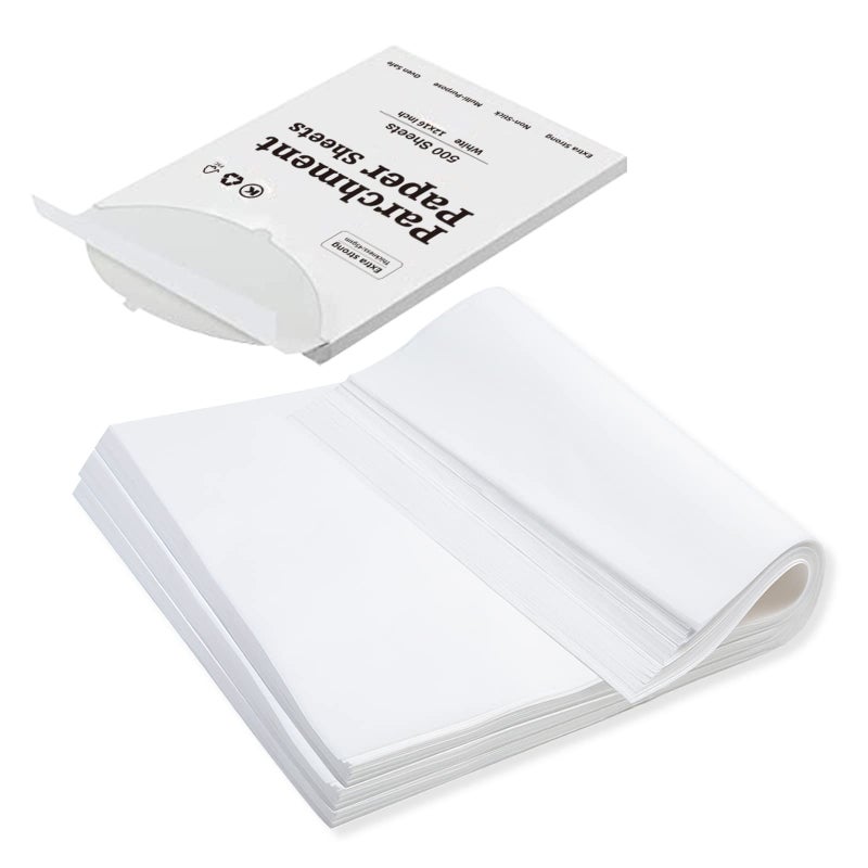 katbite كاتبايت 500 قطعة ورق زبدة 16x24 بوصة ورق خبز ثقيل غير لاصق أوراق ورق زبدة مقطعة مسبقًا ورق خبز مثالي للشواء وتغليف الطعام